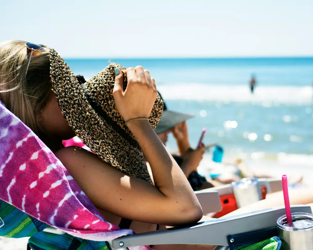 Relaxing on the beach